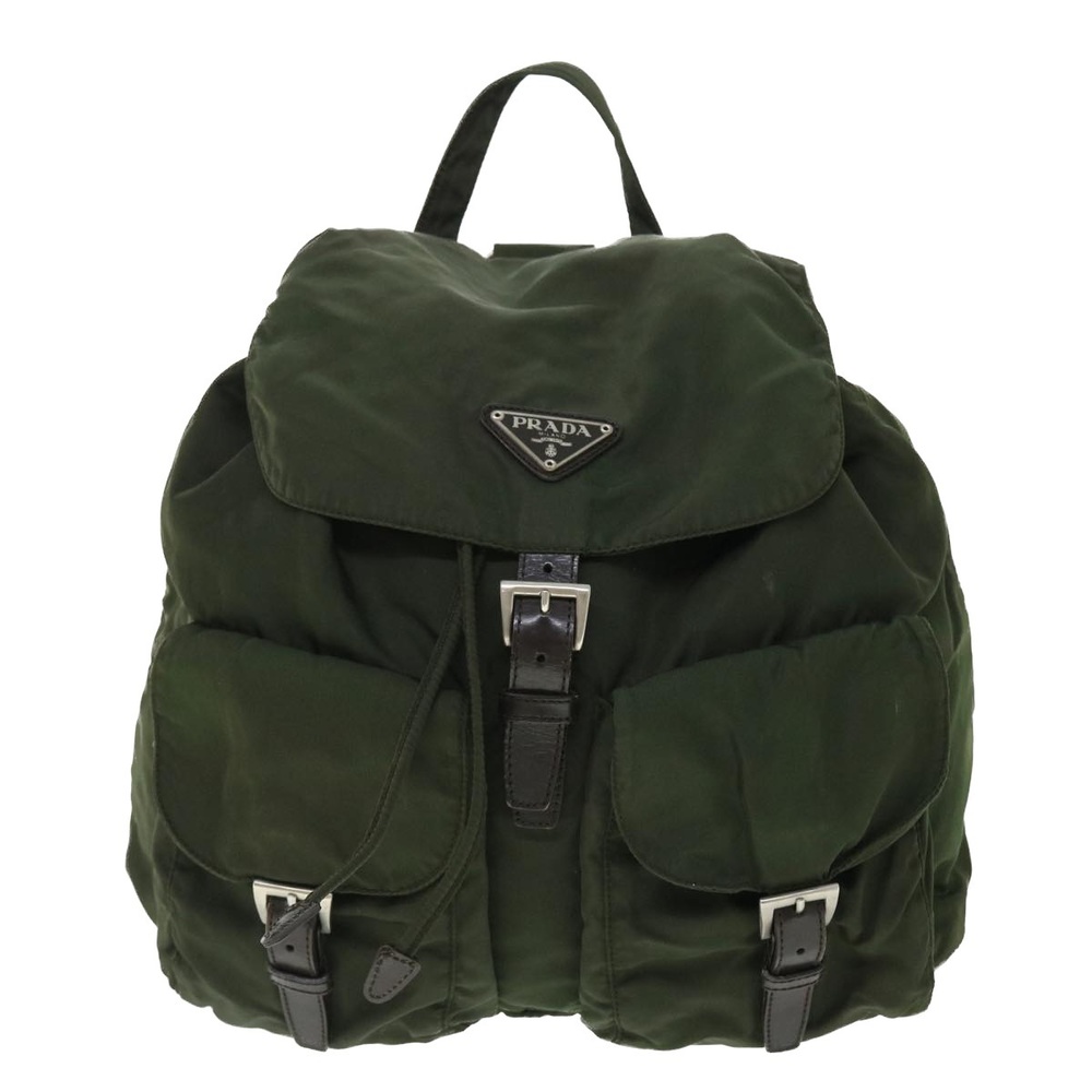 PRADA Backpack Nylon Khaki Auth bs7575 - Picture 13 of 16